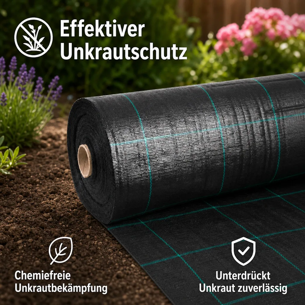 Unkrautvlies, Bodengewebe, Abdeckvlies, 100g/m², 1x1 Meter