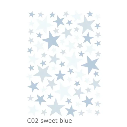 Lilipinso Wandsticker Basics gemischte Sterne, Farbe: gentle sky