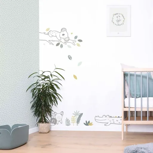 Lilipinso Wandsticker XL Kleiner Koala auf Ast grau grün