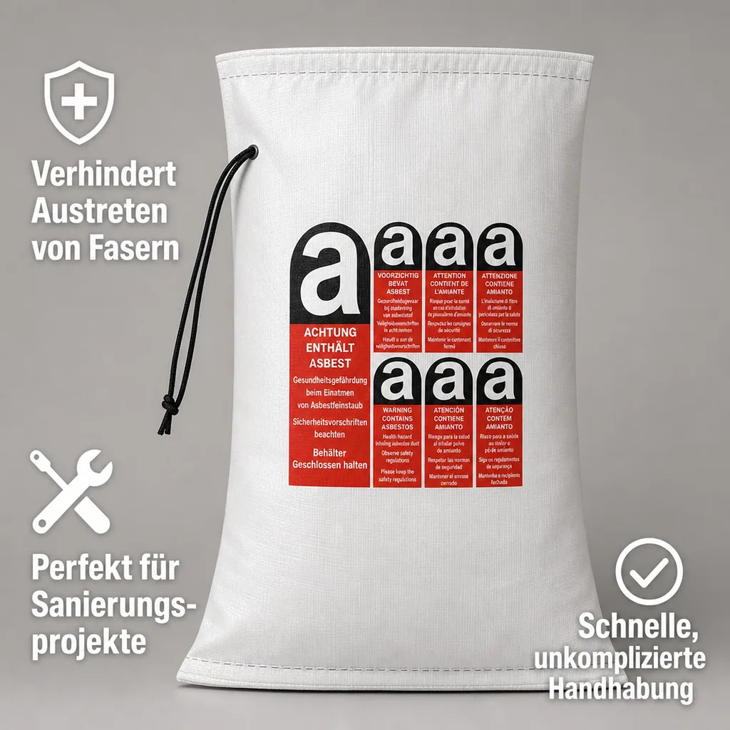 KMF Sack, Mineralwolle Sack 140x220cm, 1200 Liter, Entsorgungssack