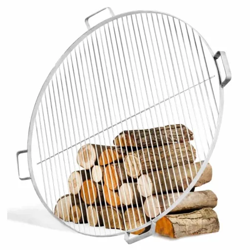 Grillrost 70 cm, Edelstahl, für Feuerschale, mit Griffen