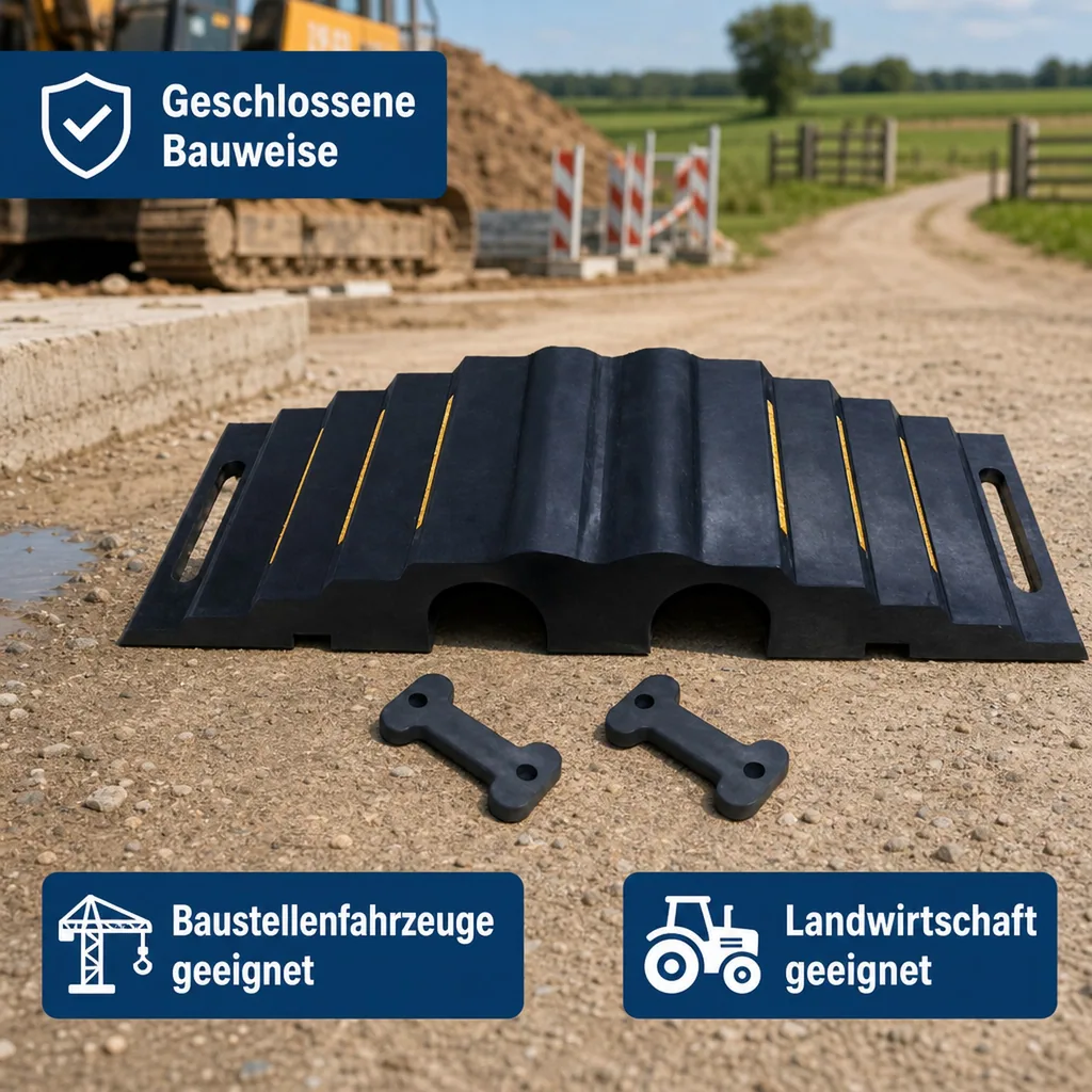 Schlauchbrücke Kabelschutz geschlossen / Tunnel