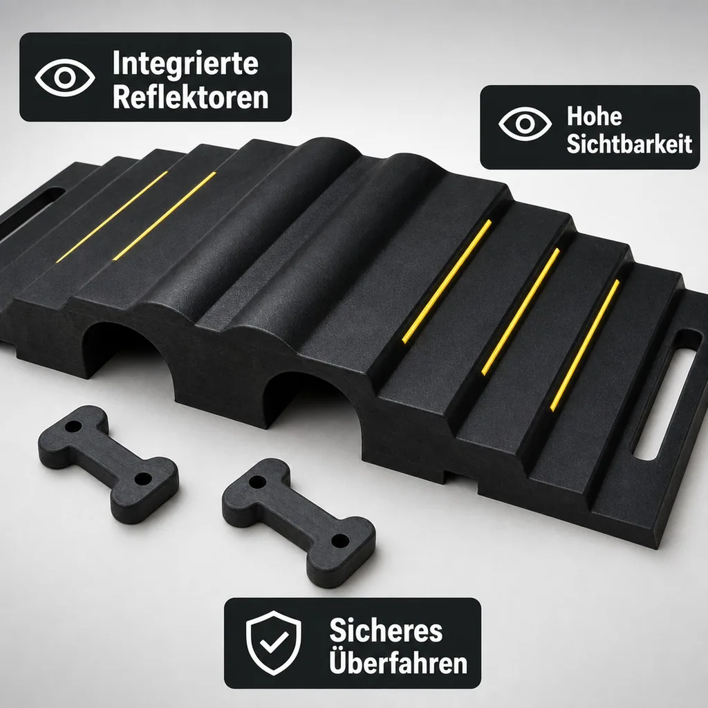 Schlauchbrücke Kabelschutz geschlossen / Tunnel