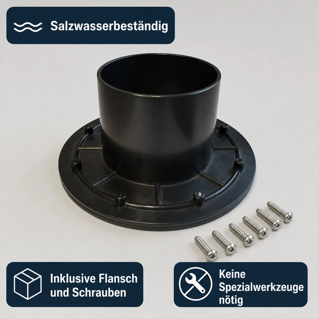 Folienflansch 90mm, Tankdurchführung, Teichdurchführung