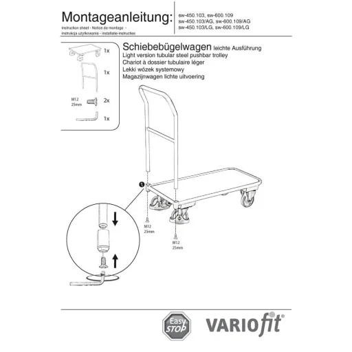 Schiebebügelwagen 200 kg, EasySTOP Transportwagen