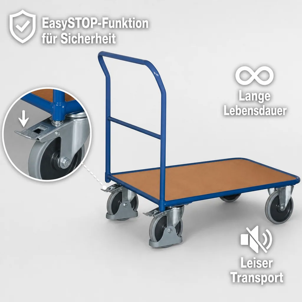 Schiebebügelwagen 200 kg, EasySTOP Transportwagen
