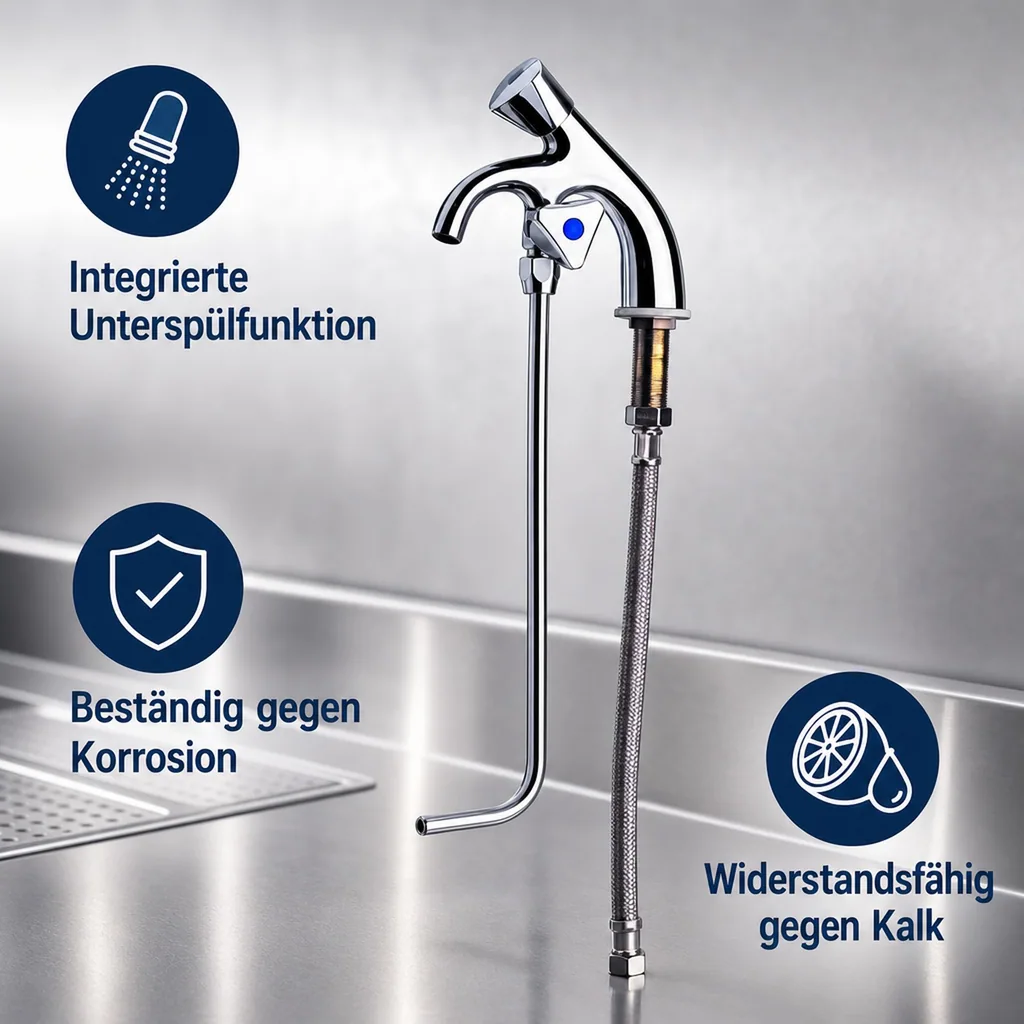 Wasserhahn, Küchenarmatur, Wasserarmatur, Kaltwasserstandhahn - für Kaltwasser