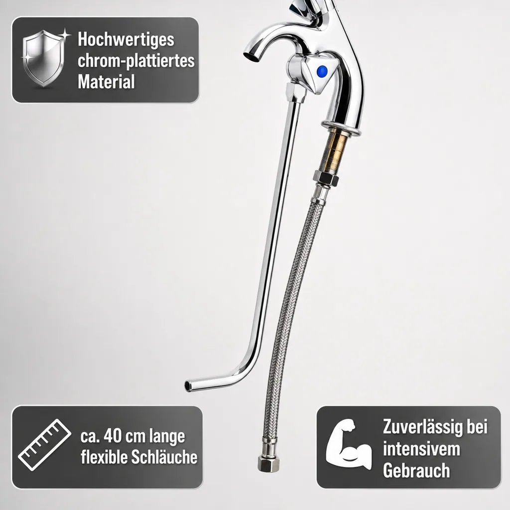 Wasserhahn, Küchenarmatur, Wasserarmatur, Kaltwasserstandhahn - für Kaltwasser