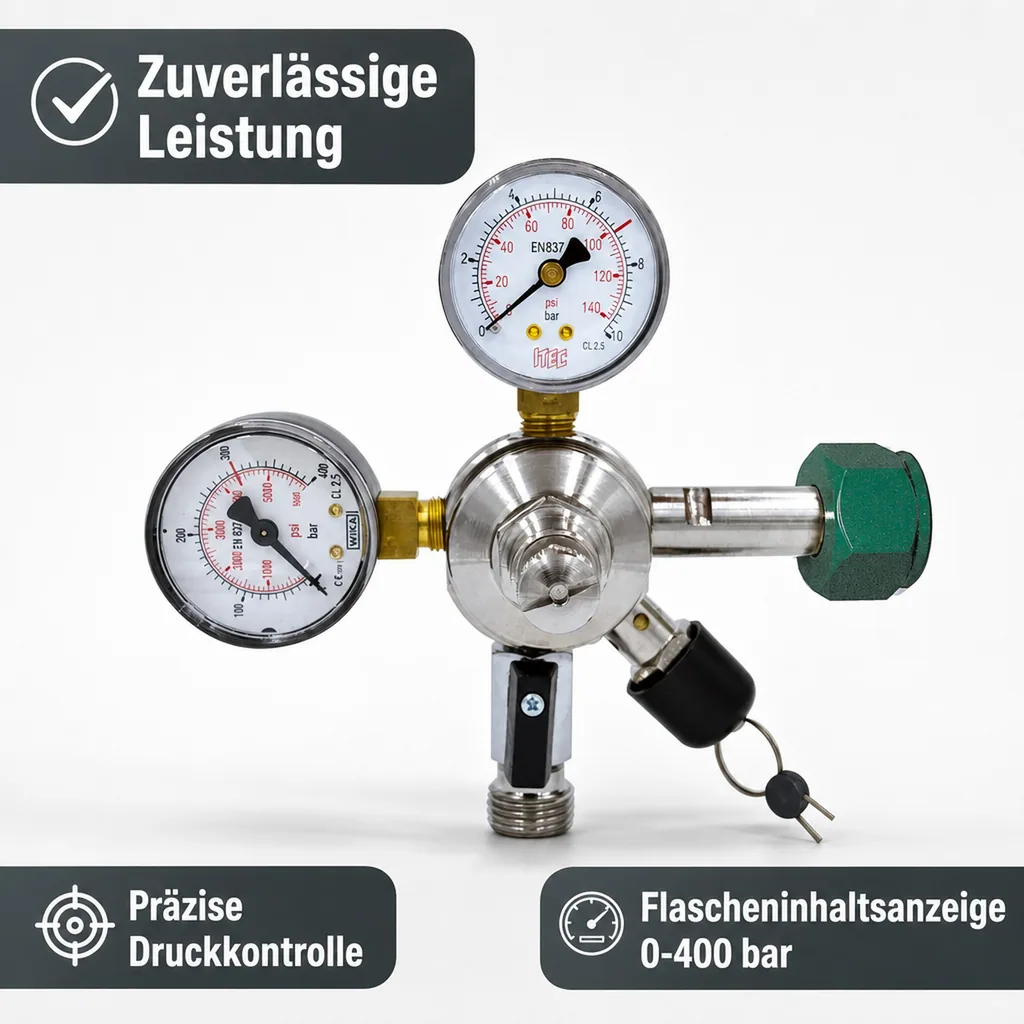 Druckminderer, Druckregler, Druckreduzierventil - Stickstoff (N2), 1-leitig, Ausführung: 7 bar