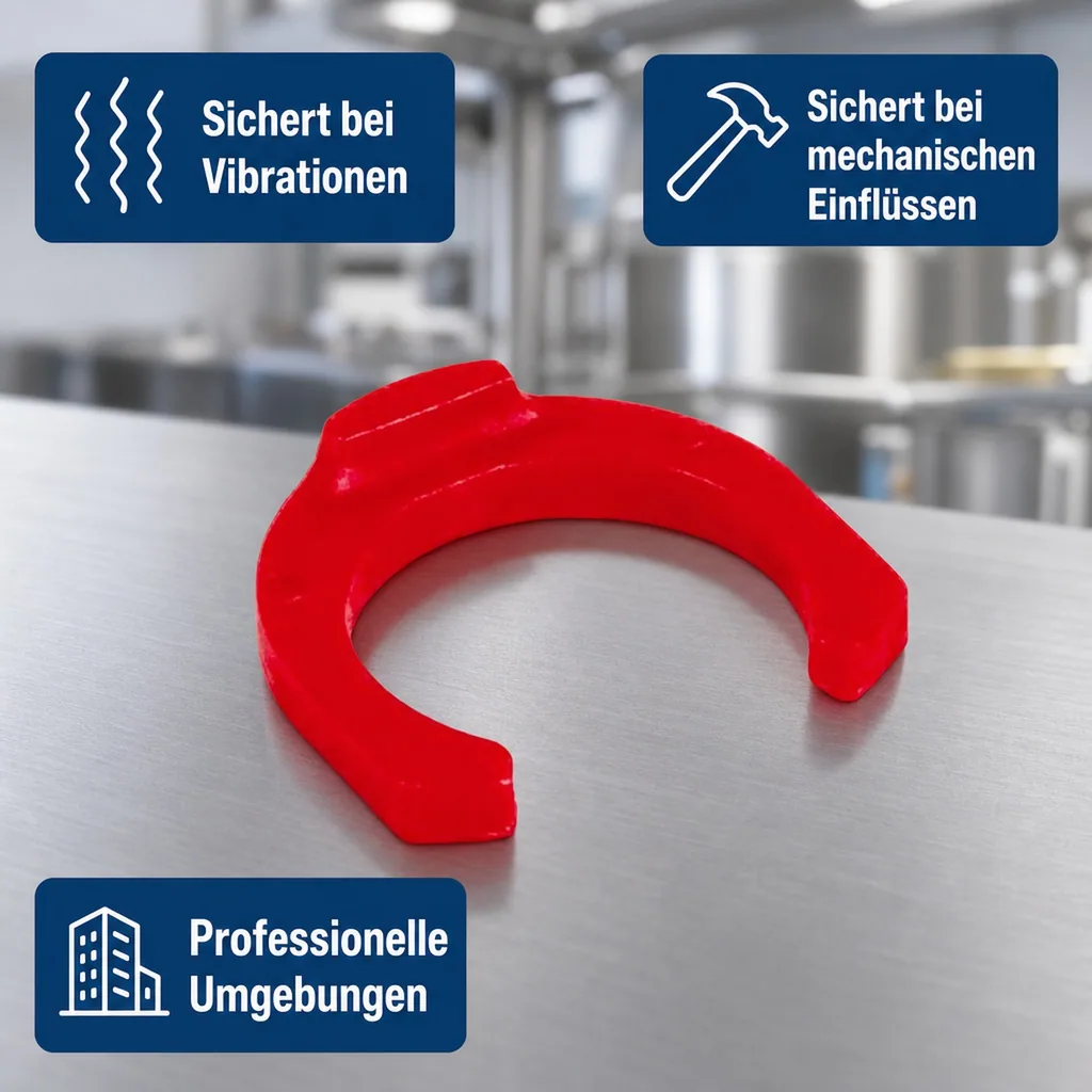 Sicherungsring für 3/8" Schlauch & Steckverbinder | Rot, für Bierleitungen & Zapfanlagen