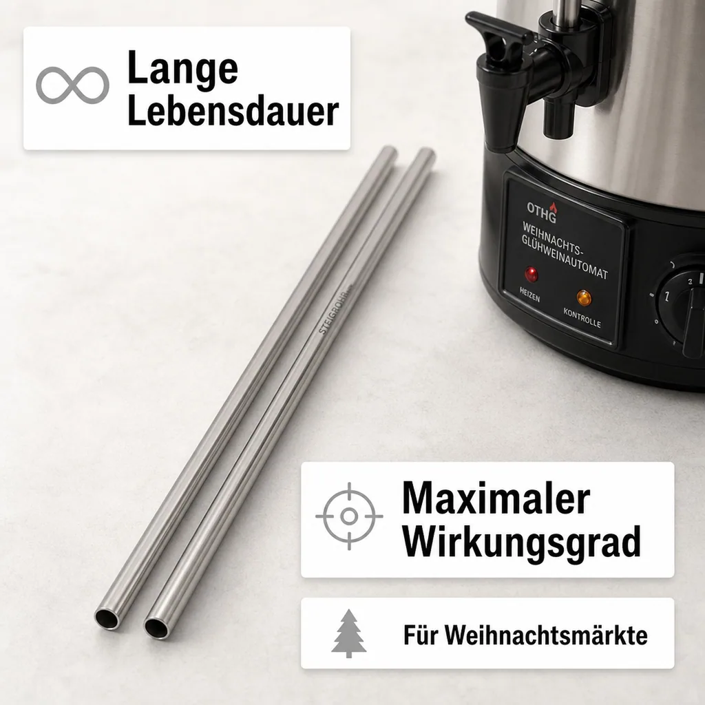 Steigrohr 11x0,5 mm, 400 mm – für Glühweingeräte mit 10-mm-Schlauchanschluss