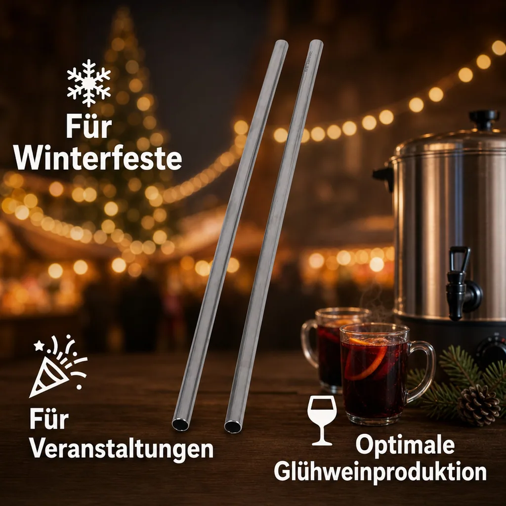 Steigrohr 11x0,5 mm, 400 mm – für Glühweingeräte mit 10-mm-Schlauchanschluss