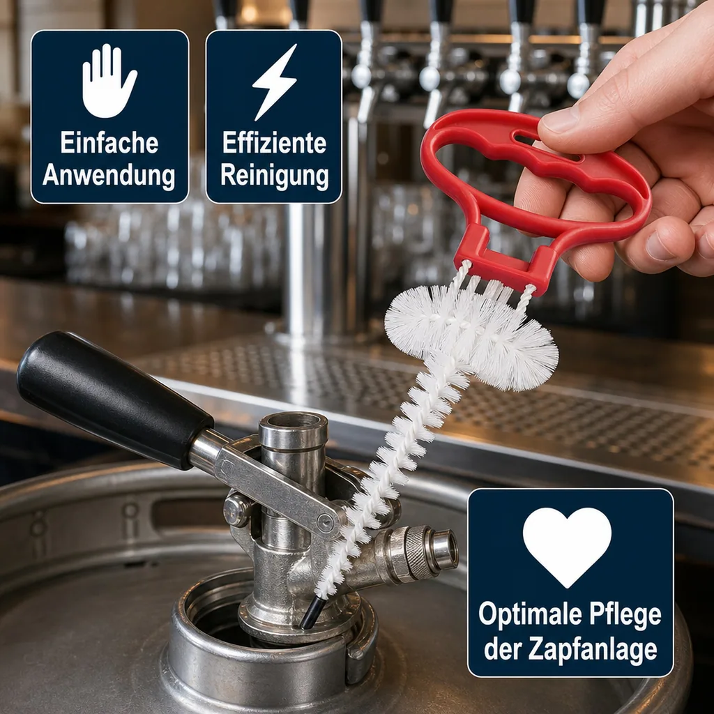 Reinigungsbürste, Putzbürste für Keg - Zapfköpfe, Flach und Kombi