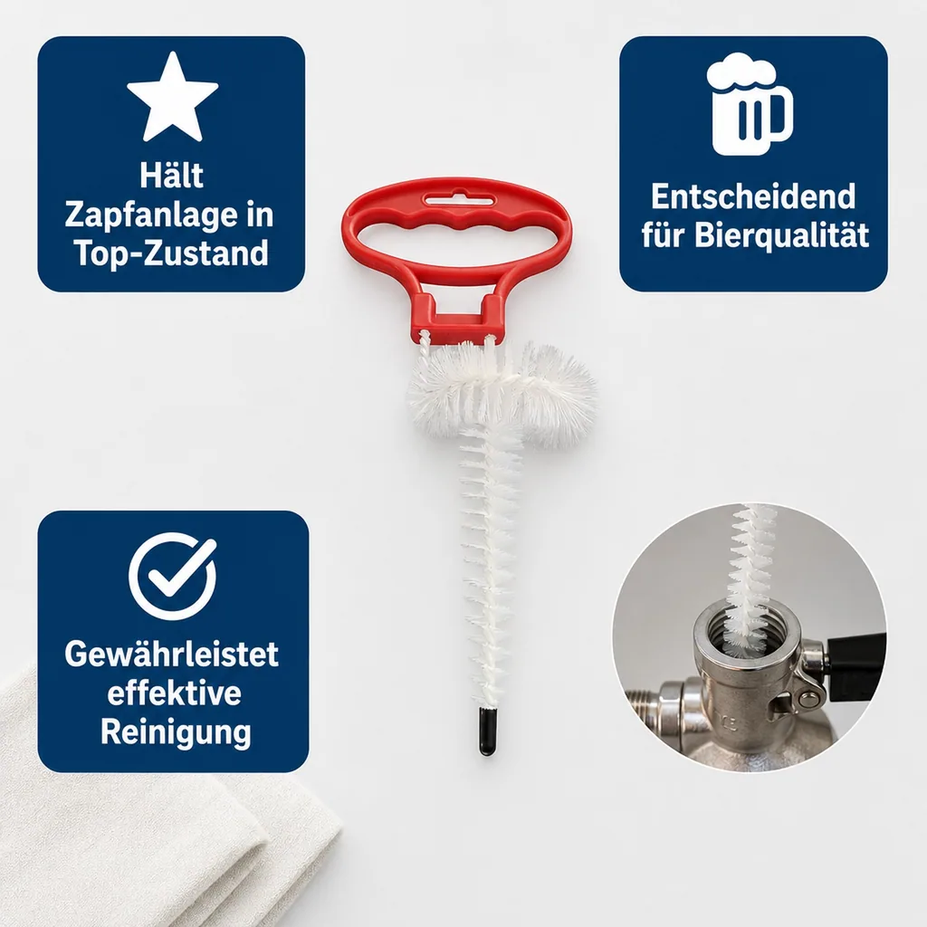 Reinigungsbürste, Putzbürste für Keg - Zapfköpfe, Flach und Kombi