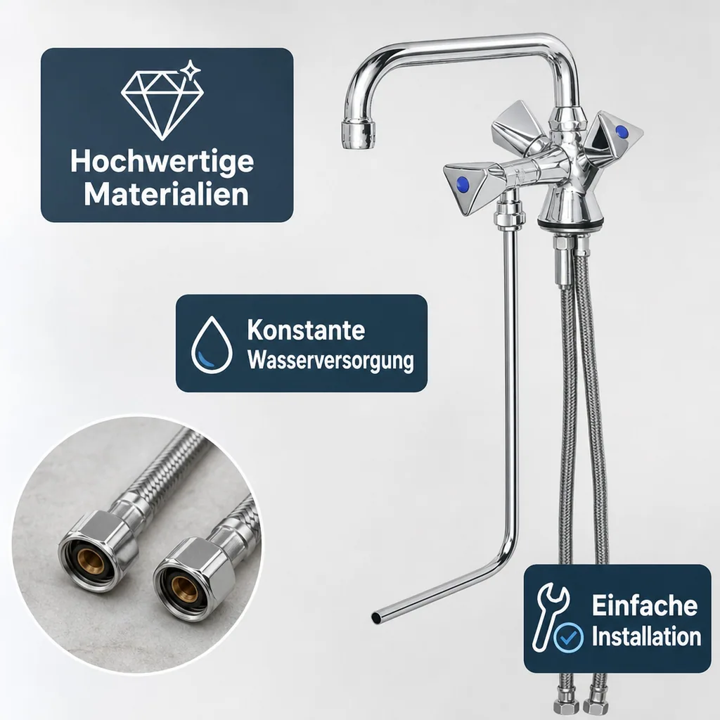 Wasserhahn, Küchenarmatur, Wasserarmatur - Mischbatterie für 1 Becken Hochdruck