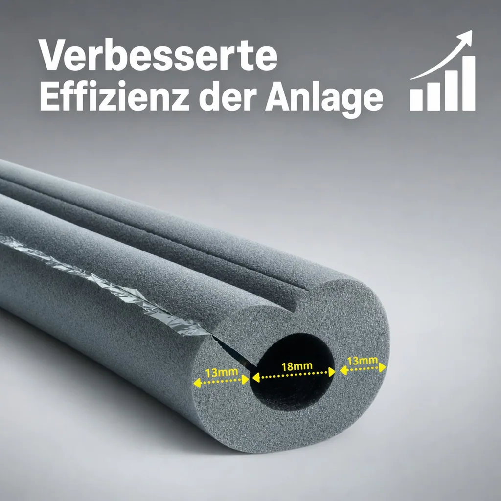 Rohrisolierung, 1m Isolierschlauch Ø 18 mm x 13 mm, selbstklebende Rohrisolierung