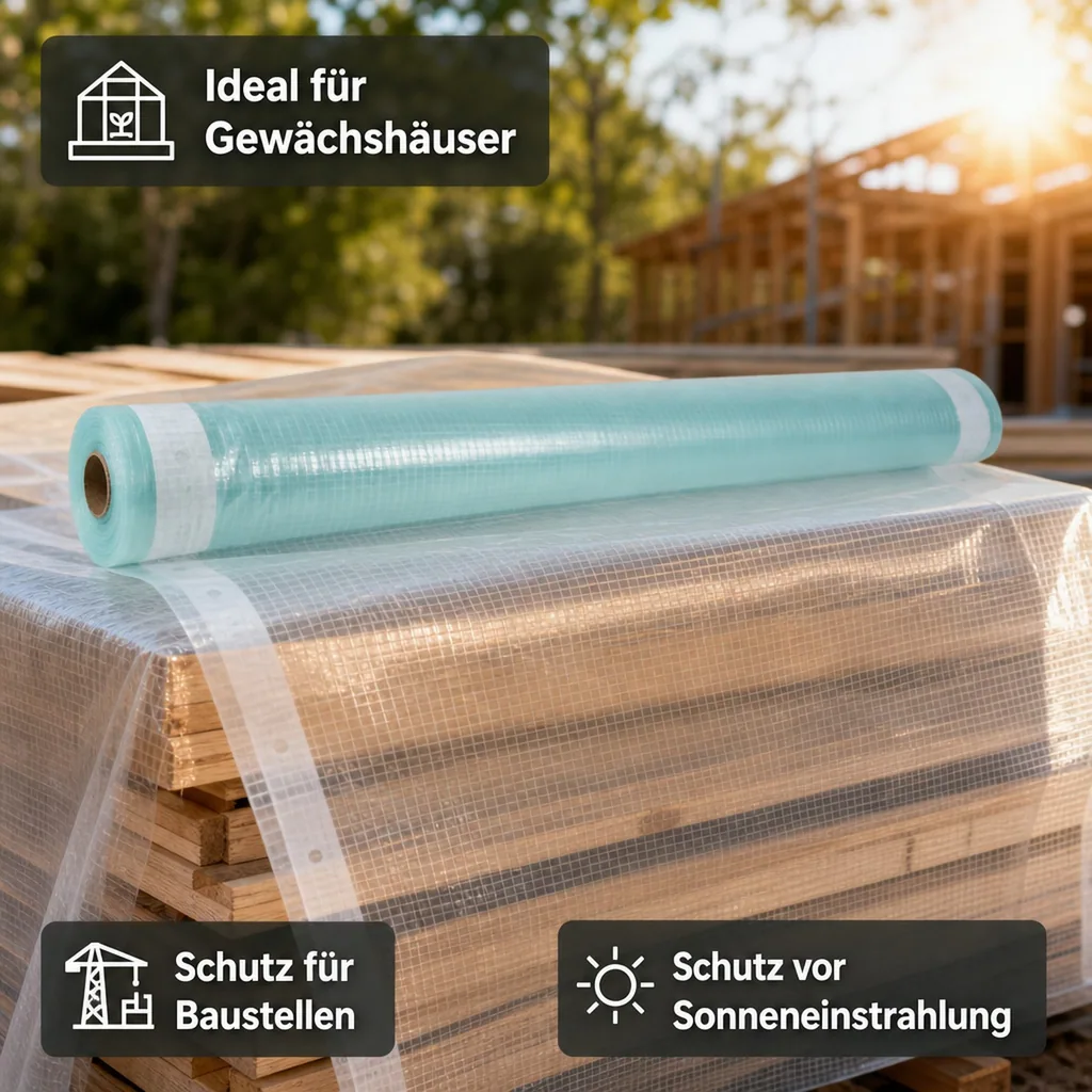 Gitterfolie, Gewächshausfolie, Gitterplane, mit Nagelrand