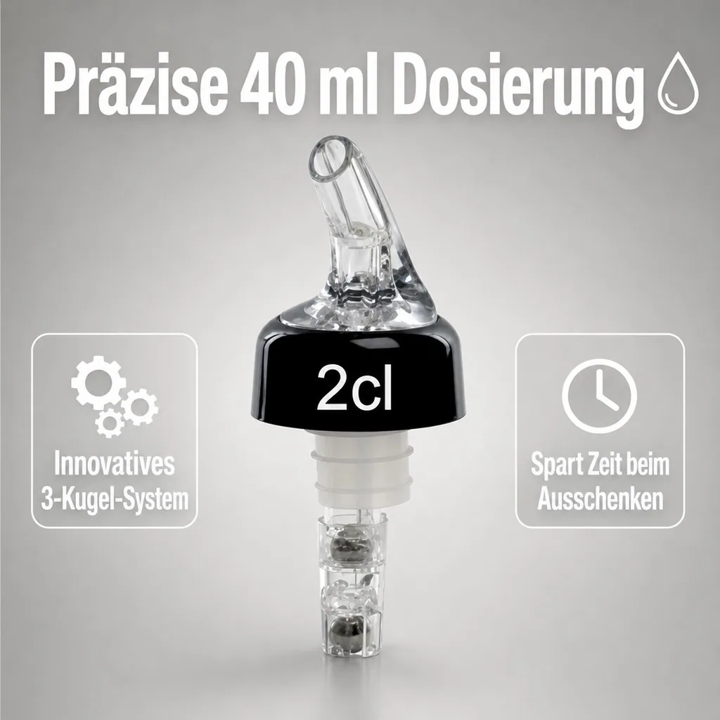 Portionierer, Spirituosen Dosierer - COMPACT, klar-transparent, Ausschankmenge: 40 ml