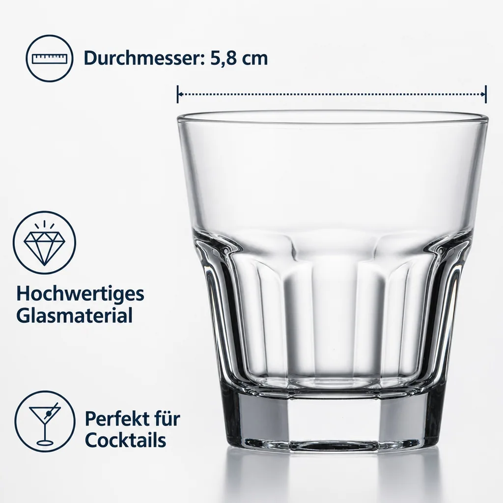 Whiskygläser, Whiskybecher - 12er-Set - Casablanca, 245 ml