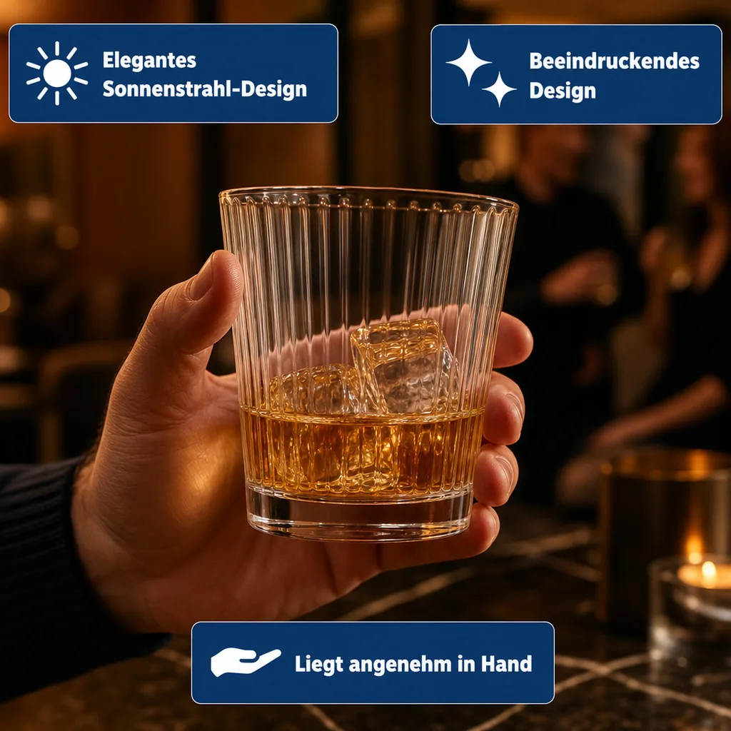 Whiskygläser, Whiskybecher - 12er-Set, Grande Sunray, 390 ml