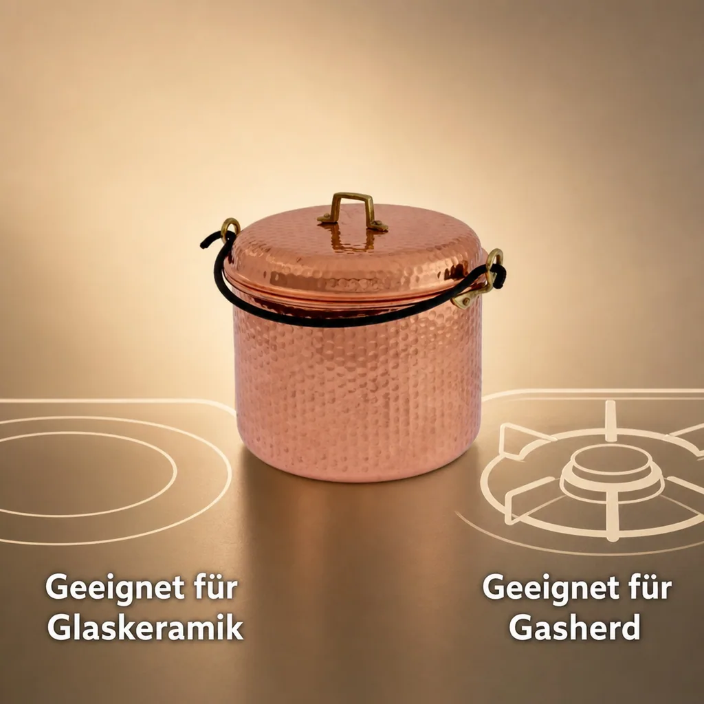Kupfertopf, Bratentopf - Mit Eisenbogen 28 сm