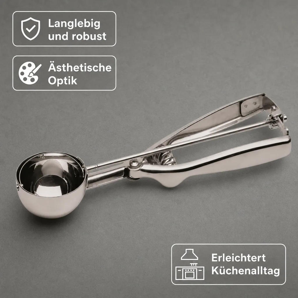 Eisportionierer, Eislöffel, Eiskugelformer - Chrom Nickel Stahl, Durchmesser 5cm