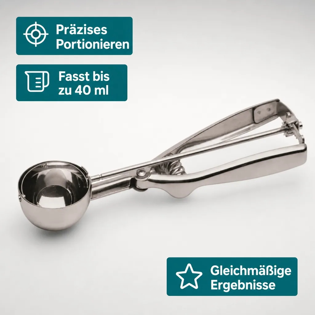 Eisportionierer, Eislöffel, Eiskugelformer - Chrom Nickel Stahl, Durchmesser 5cm