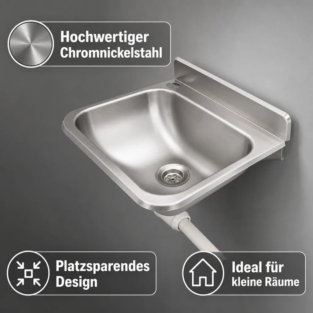 Ausgussbecken, Handwaschbecken Gastro, 30,5x37,5x18,5 cm