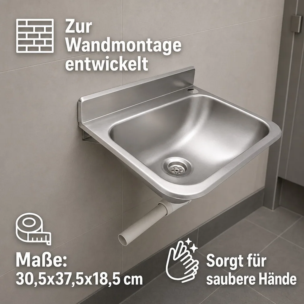 Ausgussbecken, Handwaschbecken Gastro, 30,5x37,5x18,5 cm