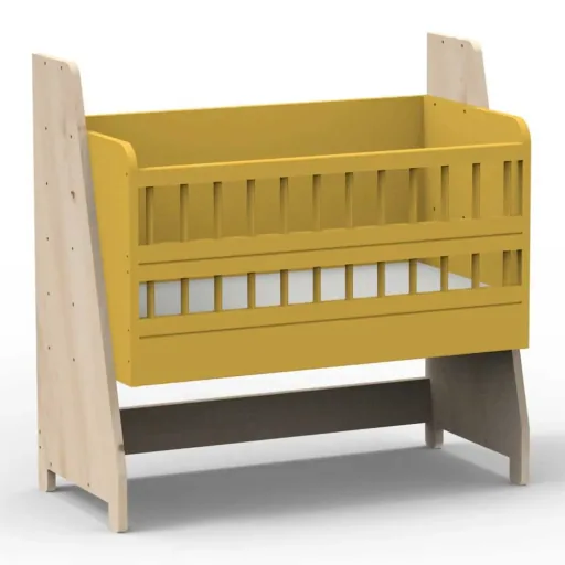 Mathy by Bols "Asymetry" Baby Beistellbett umbaubar zum Schreibtisch mit 1 Regal