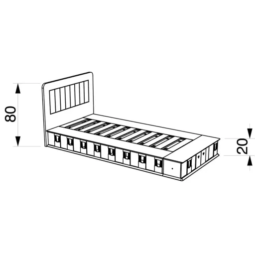 Mathy by Bols BOXES Kinderbett 2 Seiten Stall blau 90 x 190