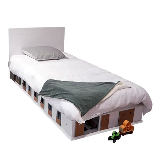 Mathy by Bols BOXES Kinderbett 2 Seiten Stall natur 90 x 190