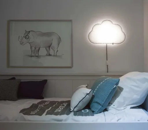 Buokids Softlampe Nachtlicht/Wandlampe Wolke, Ausführung: Wandlampe; Farbe der Naht: blau