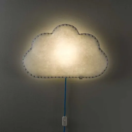 Buokids Softlampe Nachtlicht/Wandlampe Wolke, Ausführung: Wandlampe; Farbe der Naht: blau