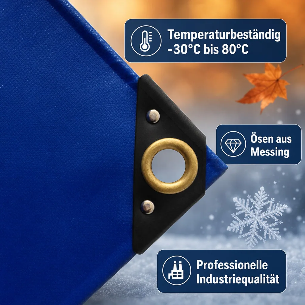 Abdeckplane PVC 650 g/m² blau 5x8m (40m²), wasserdicht und reißfest