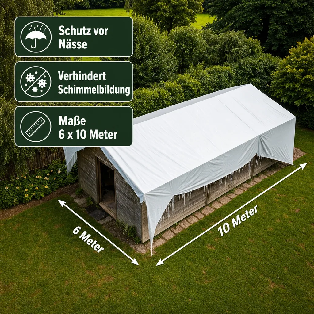 Abdeckplane, Gewebeplane 650 g/m² PVC Plane, 6x10m wasserdicht & reißfest