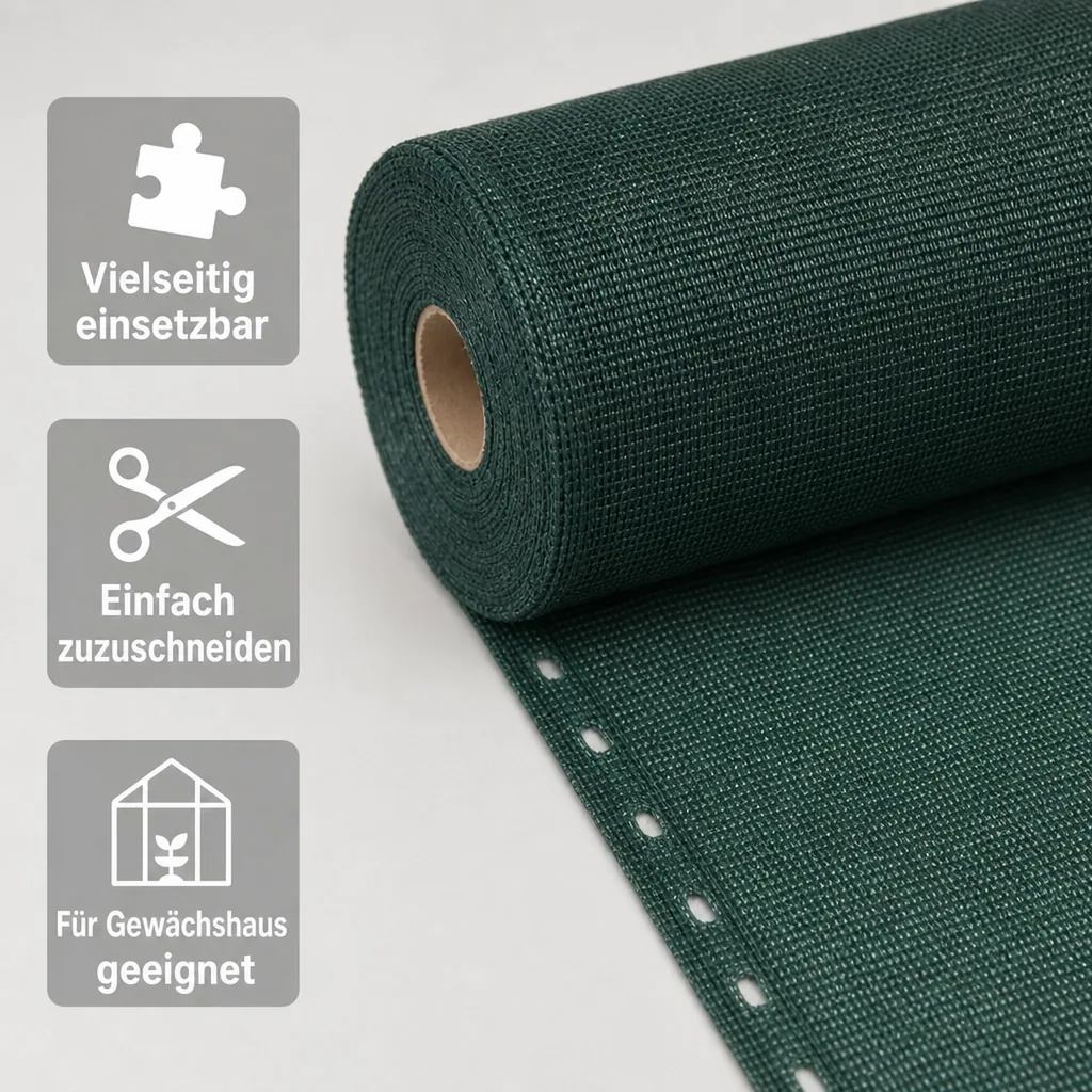 Sichtschutznetz, Windschutznetz 1,8m x 25m, HDPE Gewebe, grün