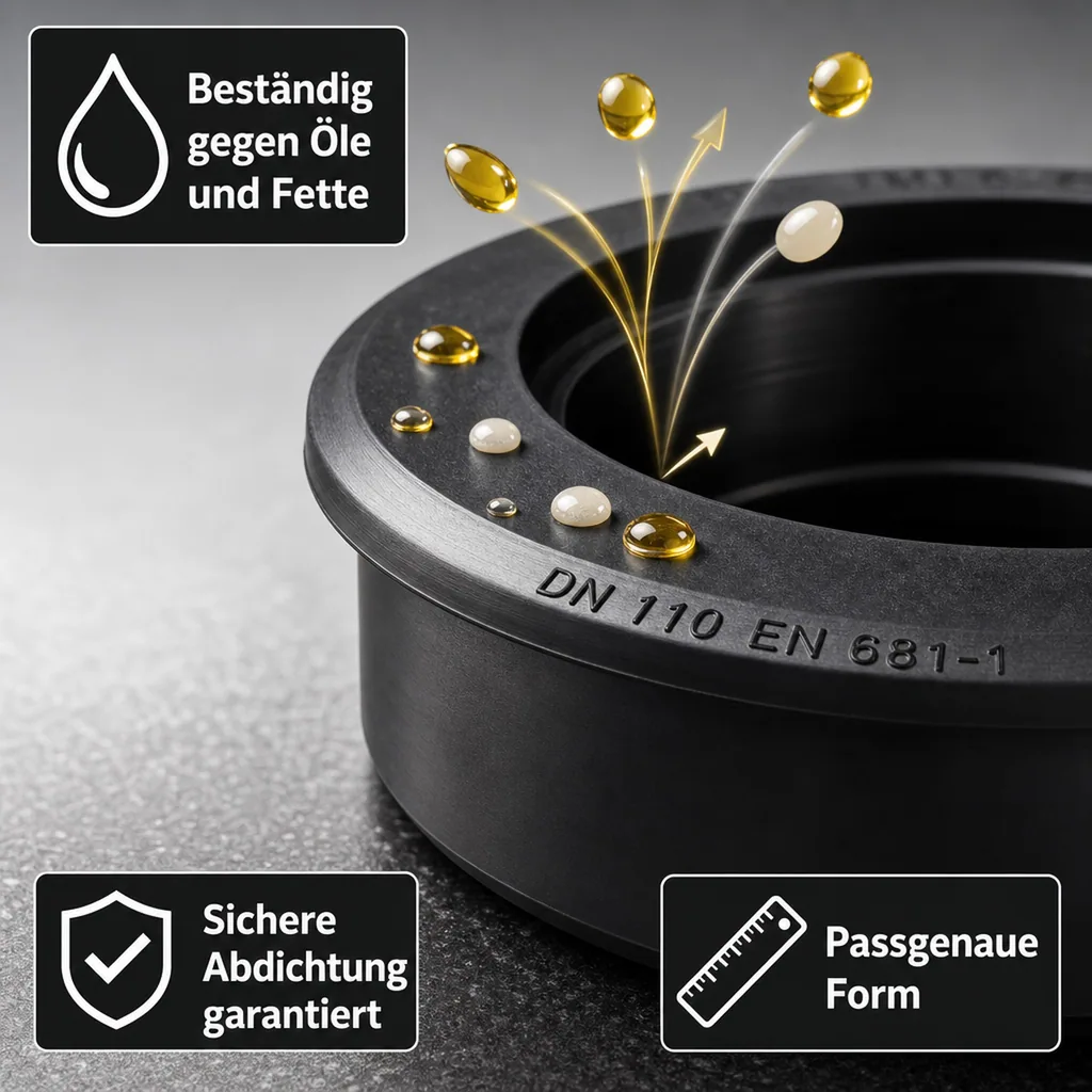 Anschlussdichtung DN 125, KG Rohr Dichtung, NBR
