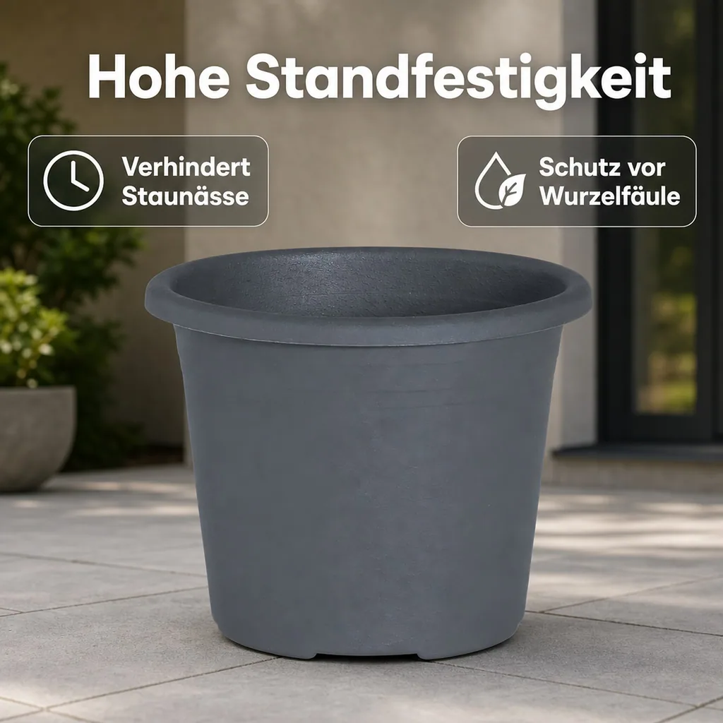 Blumentopf, Pflanztopf CYLINDRO, anthrazit, Ø 30cm, 9.5 Liter