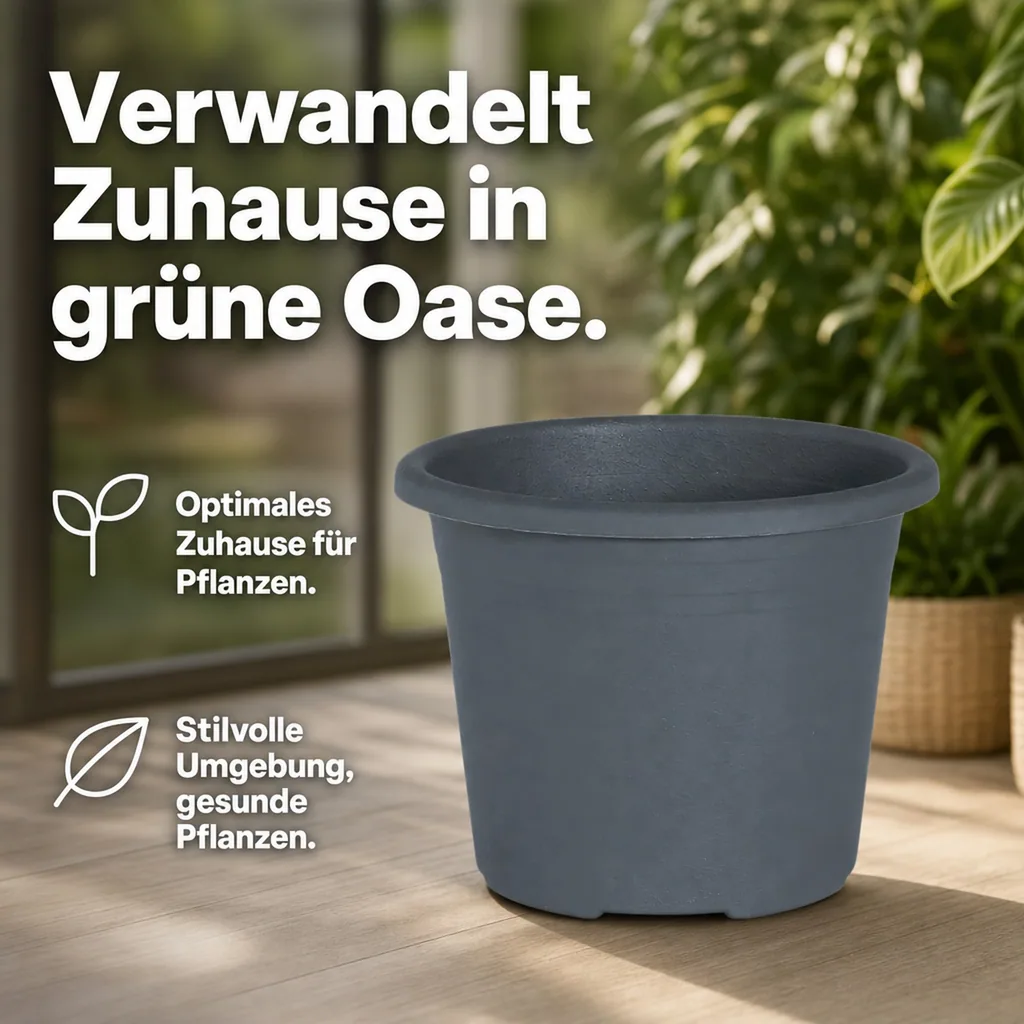 Blumentopf, Pflanztopf CYLINDRO, anthrazit, ca. 20cm, 3 Liter