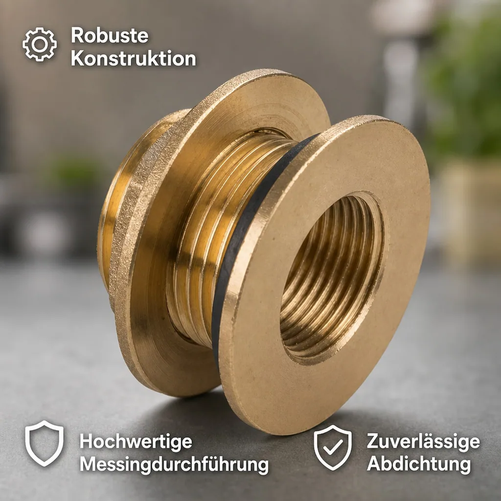 Tank + Regentonnen Durchführung gerade AG 1"x IG3/4"