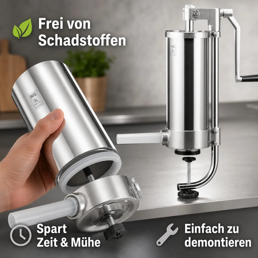 Wurstfüller, Wurstfüllmaschine, Wurstpresse - 3L, Manueller