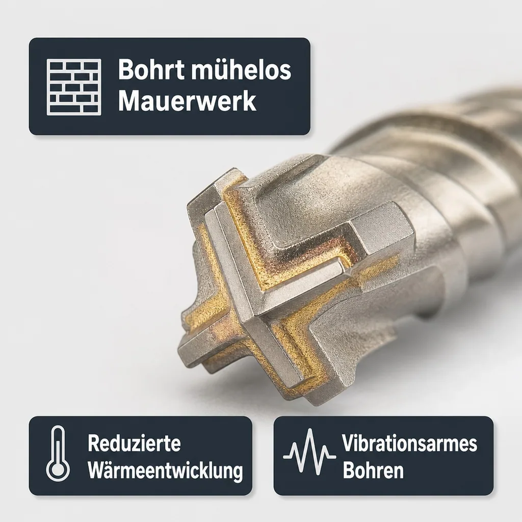 SDS Plus Hammerbohrer, 10mm, 310mm, 4-Schneider, Beton, Stein