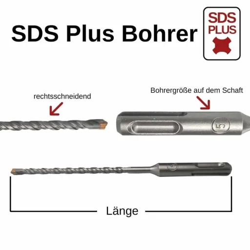 Hammerbohrer SDS Plus, 10mm, 4-Schneider, Betonbohrer