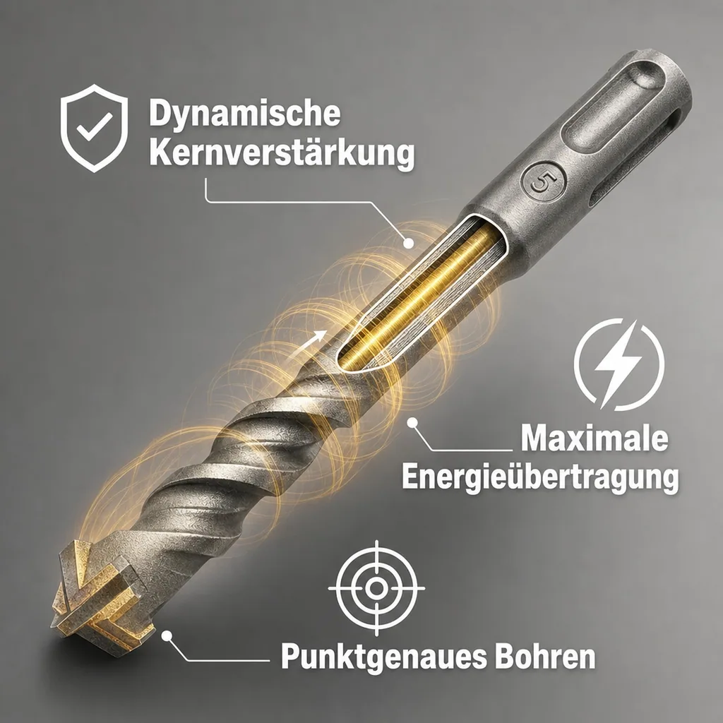 SDS Plus Bohrer, 16mm, 210mm Länge, Hammerbohrer, Betonbohrer