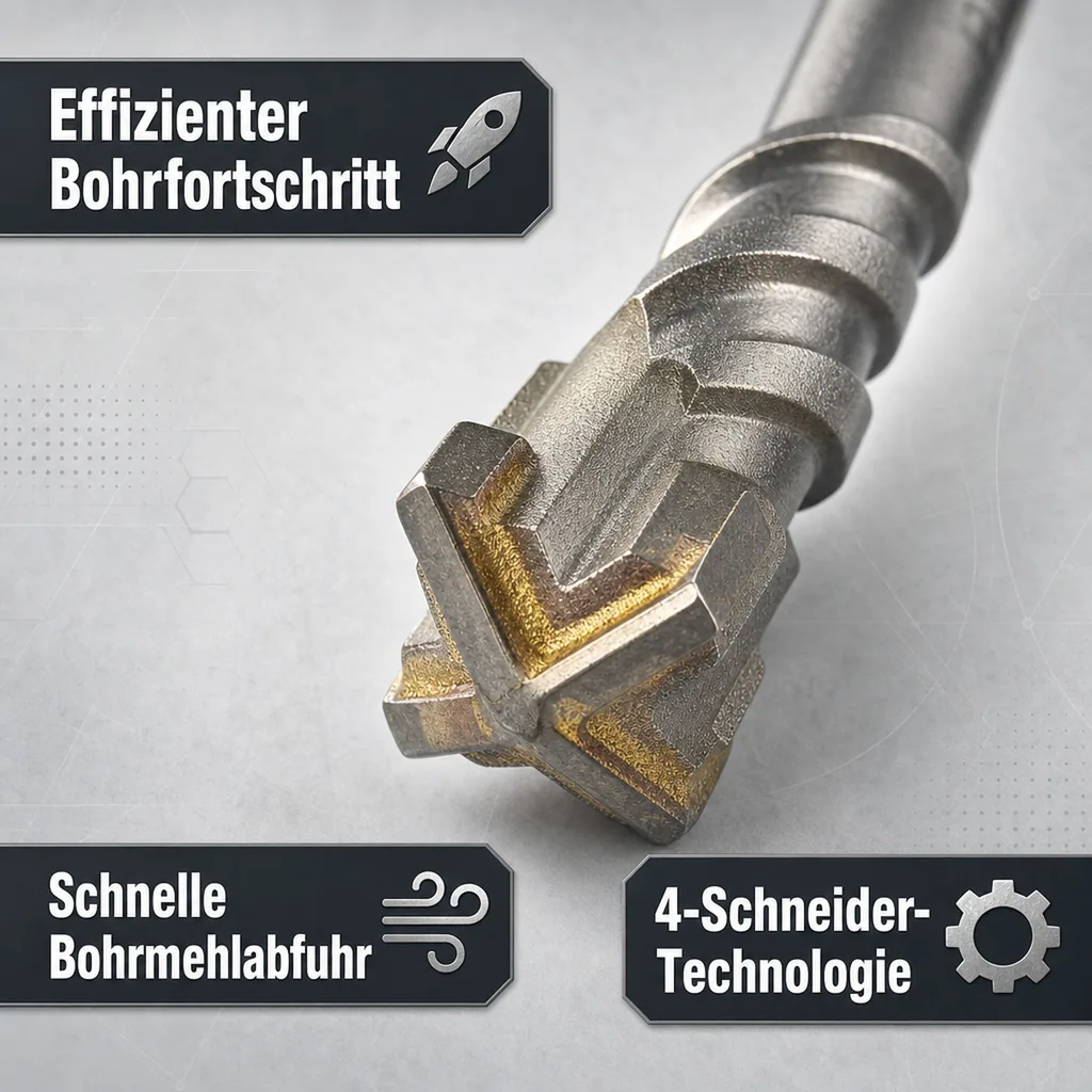 SDS Plus Bohrer, 16mm, 210mm Länge, Hammerbohrer, Betonbohrer