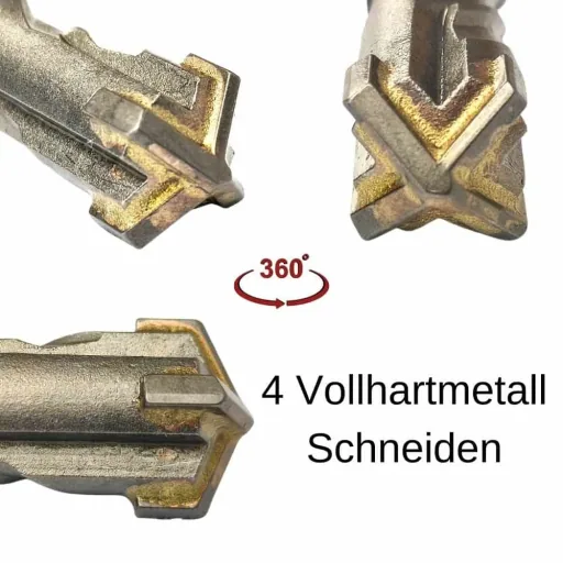 SDS Plus Hammerbohrer 20mm, Betonbohrer, Steinbohrer, 4-Schneider