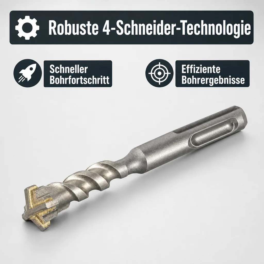 Hammerbohrer SDS-Plus 6mm, 4 Schneider, 110mm Länge, Beton, Stein