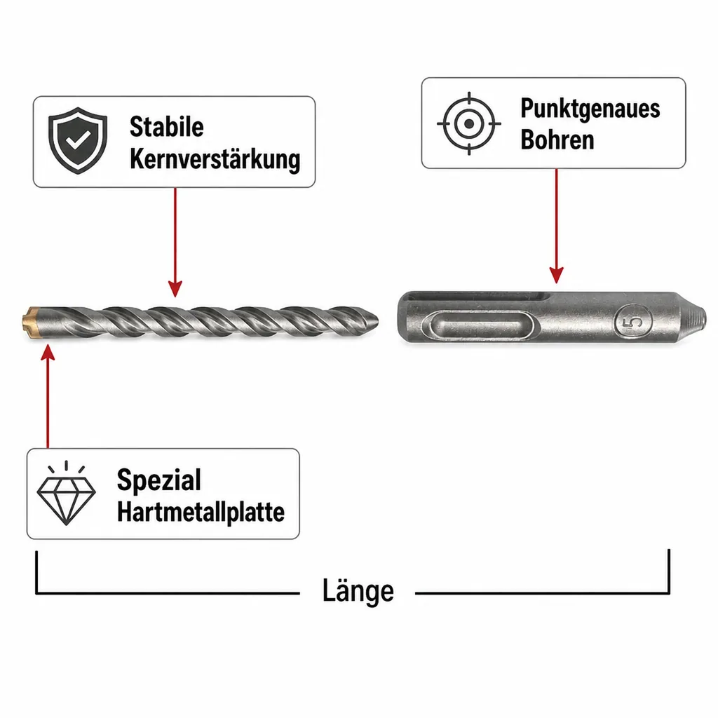 SDS Plus Bohrer, Hammerbohrer, 5mm, 4 Schneider, Betonbohrer