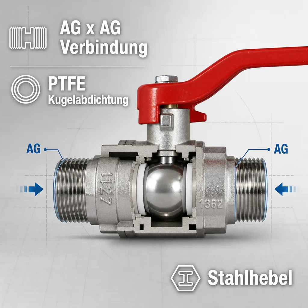 Hebel Kugelhahn AGxAG 1"